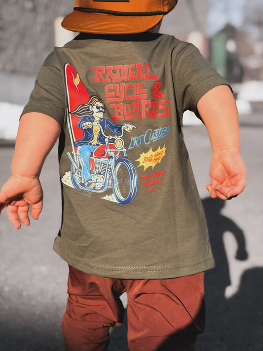 RADICAL CYCLE AND BOARDS TEE - CYPRESS