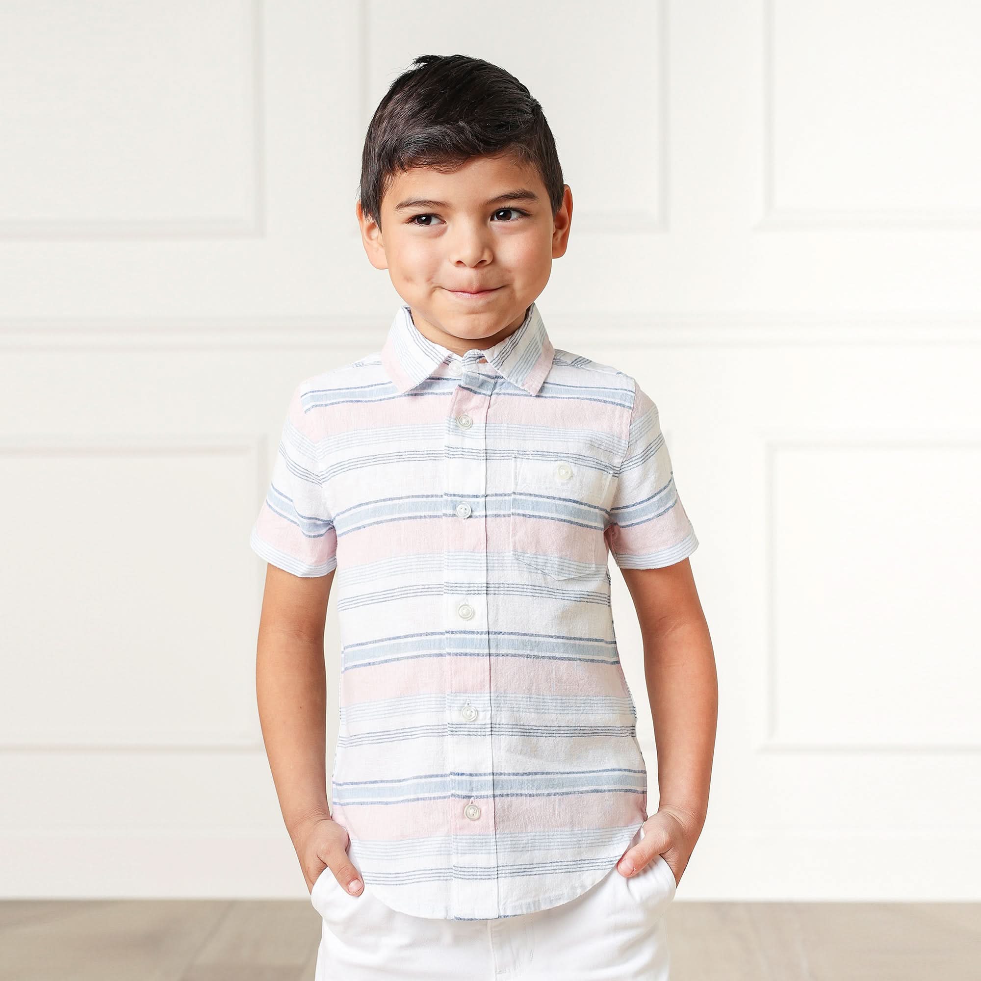 Linen Short Sleeve Button Down Shirt