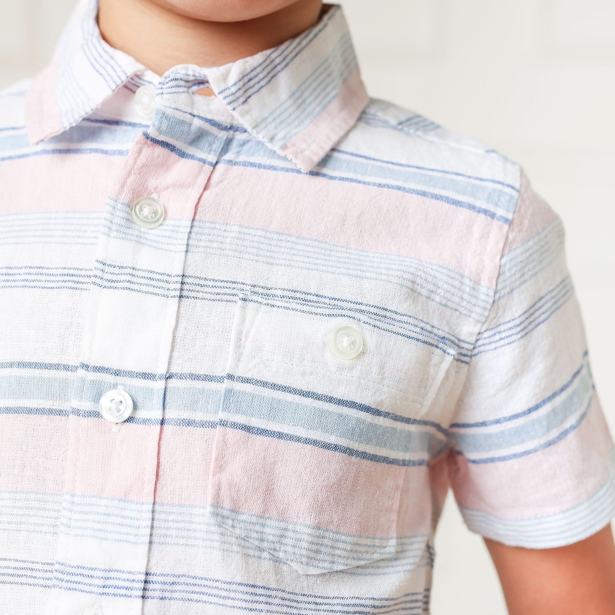 Linen Short Sleeve Button Down Shirt - Baby