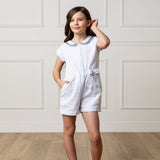 Linen Collared Button Front Romper