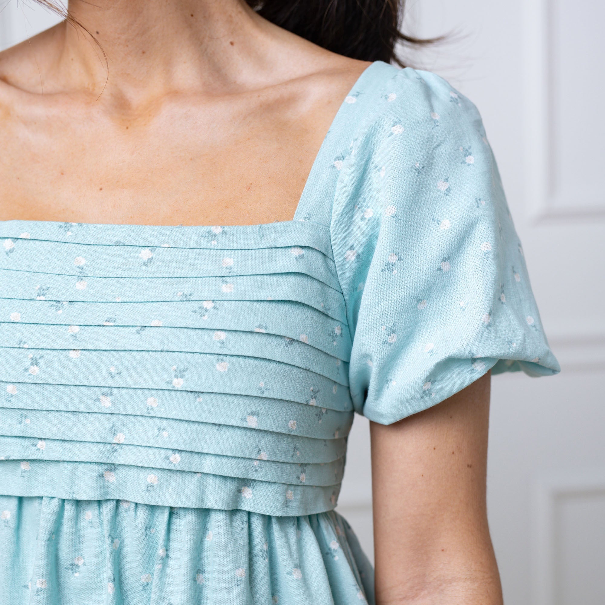 Ruched Linen Dress