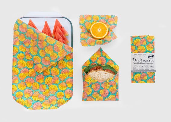 Beeswax Food Wrap - Sunrise Shell Print
