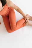 Sporty Ribbed Leggings in Persimmon
