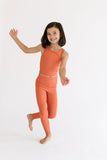 Sporty Ribbed Leggings in Persimmon