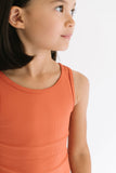 Ribbed Longline Crop in Persimmon