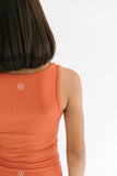 Ribbed Longline Crop in Persimmon