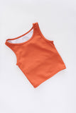 Ribbed Longline Crop in Persimmon