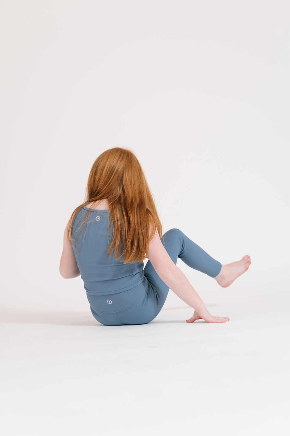 Ribbed Longline Crop in Cornflower