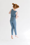 Sporty Ribbed Leggings in Cornflower