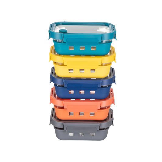 Multicolor Glass Storage Set