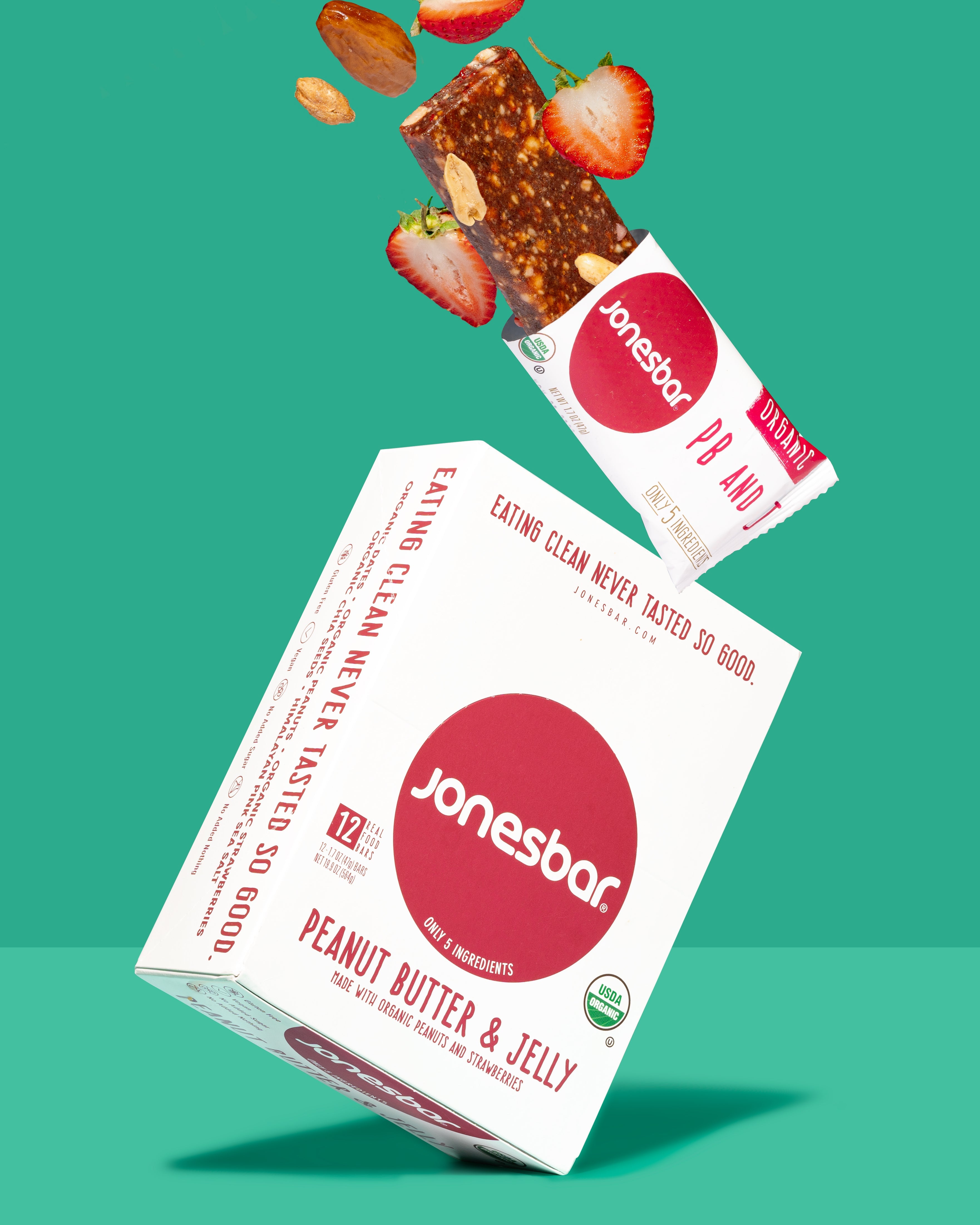 Organic PB + J Date Bars – 5-Ingredient Snack (12-Pack)