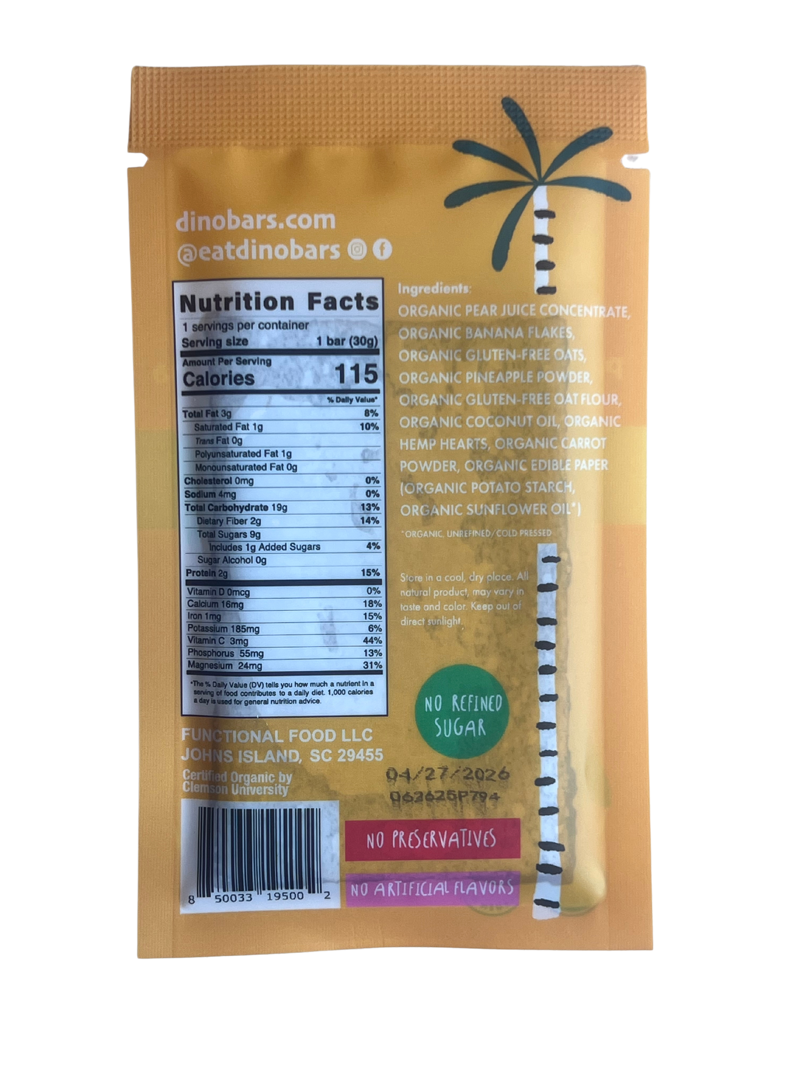 Pineapple Carrot Bar