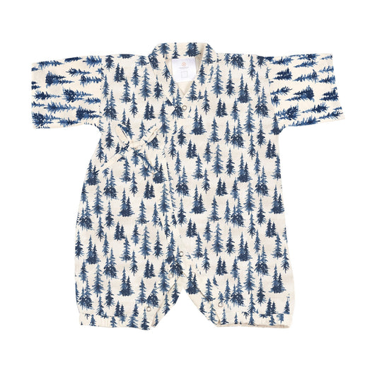 Indigo Forest Bamboo Mini Kimono Jumpsuit