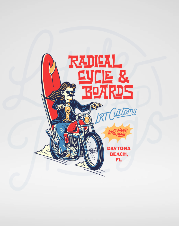 RADICAL CYCLE AND BOARDS TEE - BLACK
