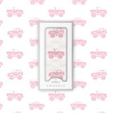 Pink Monster Trucks Bamboo Muslin Swaddle