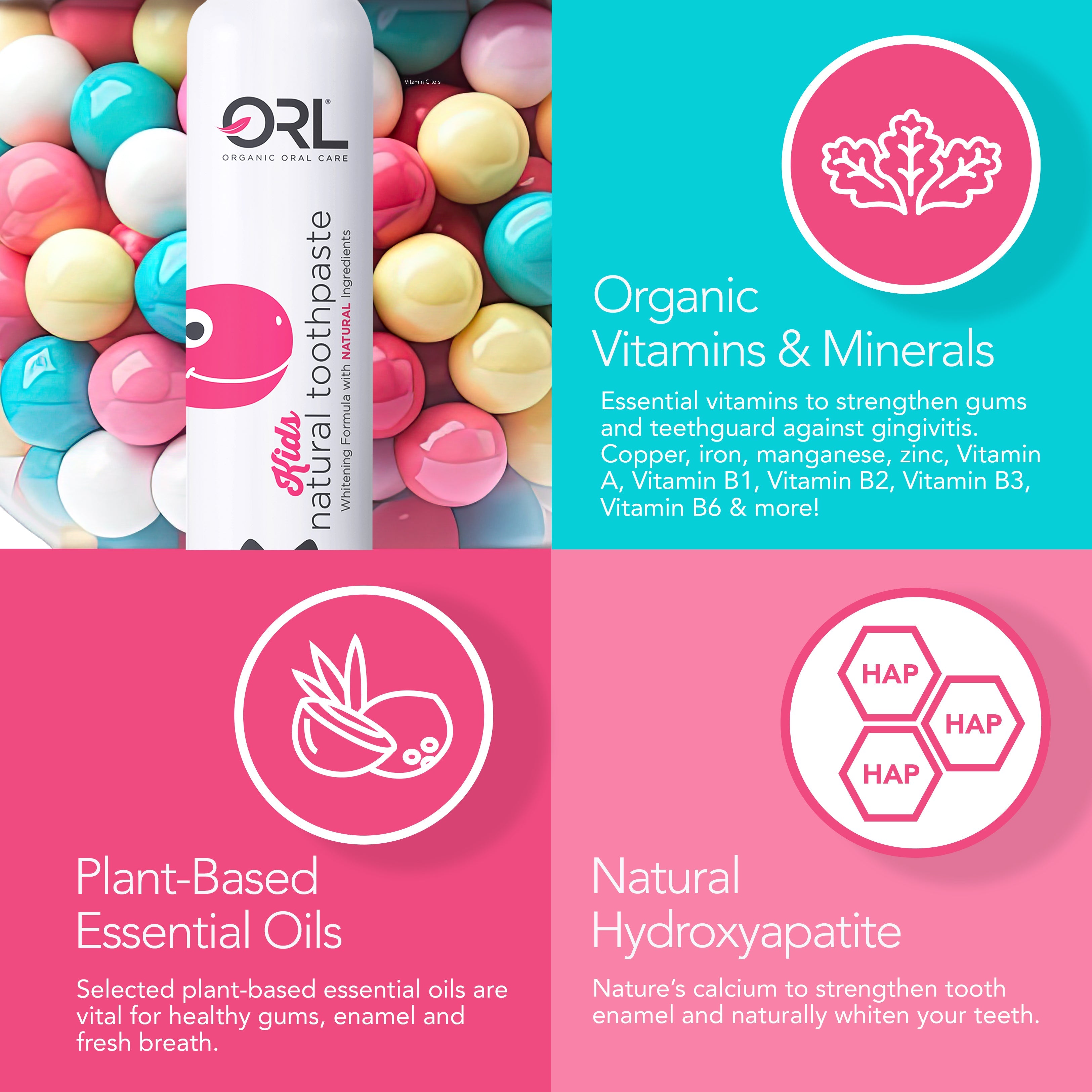 ORL Kids Fluoride Free Natural Hydroxyapatite Toothpaste
