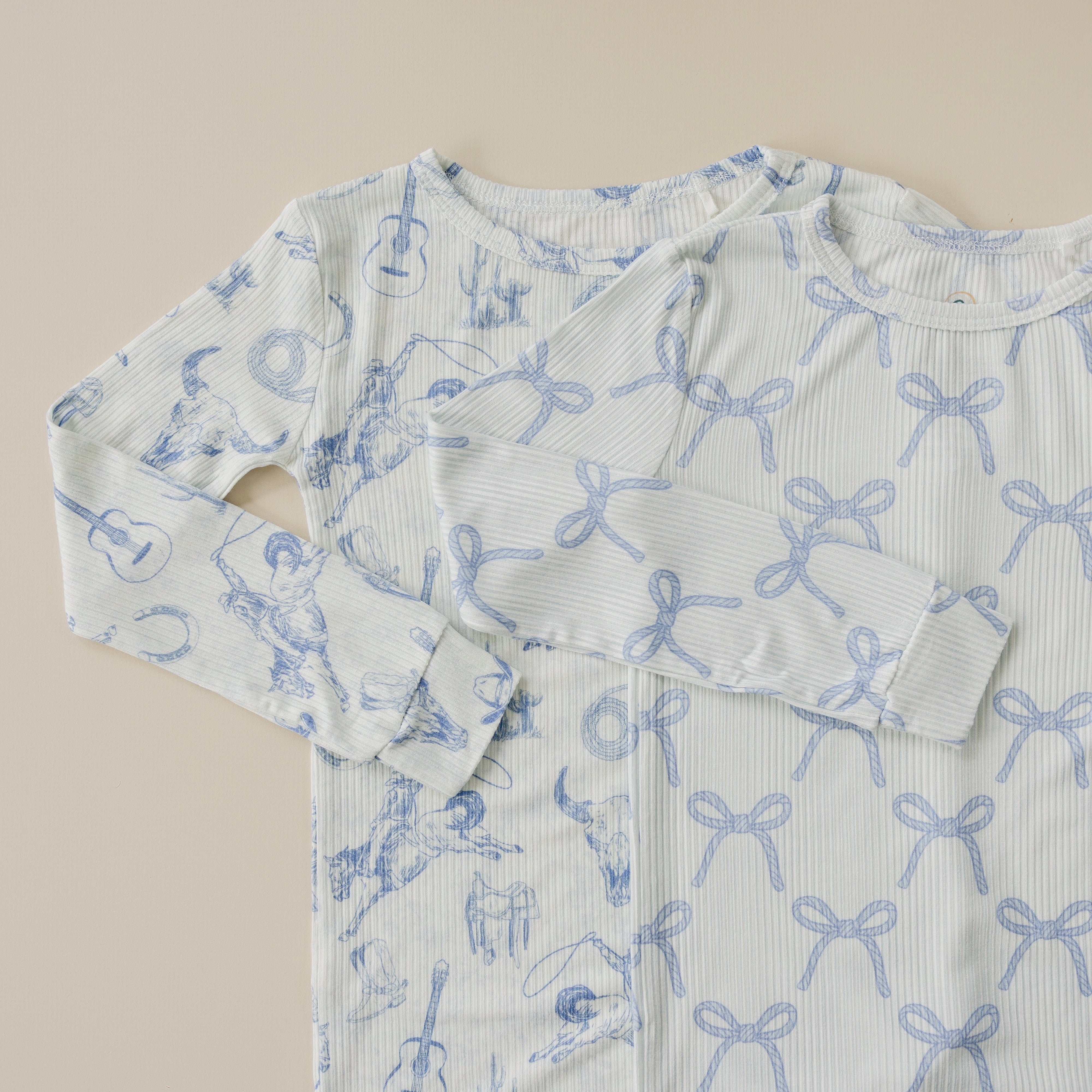 Blue Belle Ribbed Bamboo Zippy Pajamas