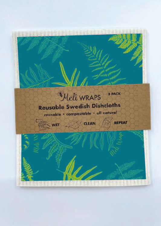 Fern Swedish Dish Cloth Set of 3