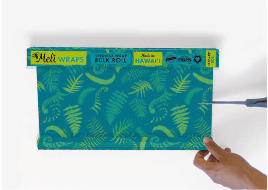 Beeswax Wrap Bulk Roll - Fern Print