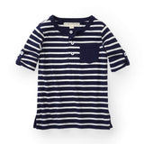 Henley Pocket Tee with Rolled Sleeves