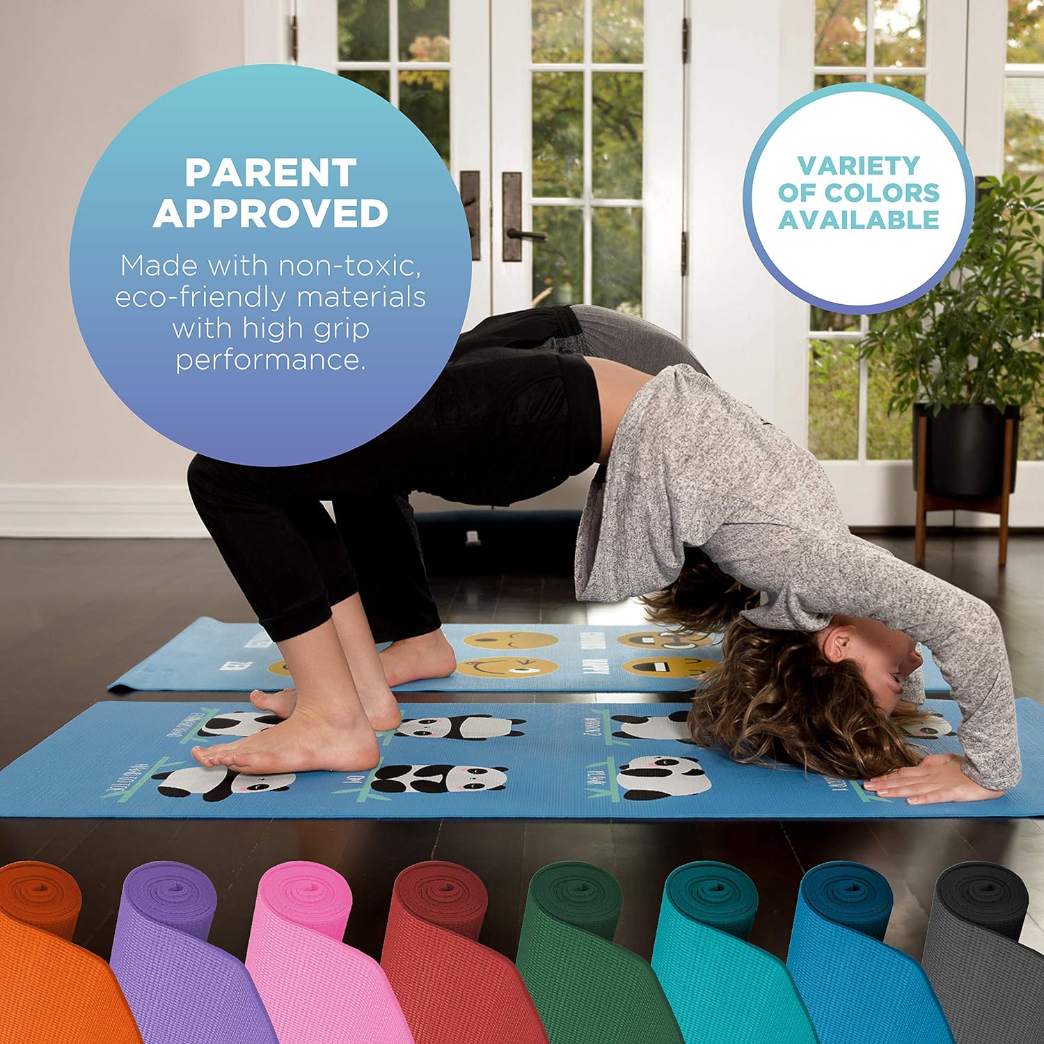 Kid's Eco-Friendly Sticky Yoga Mat with Fun Designs