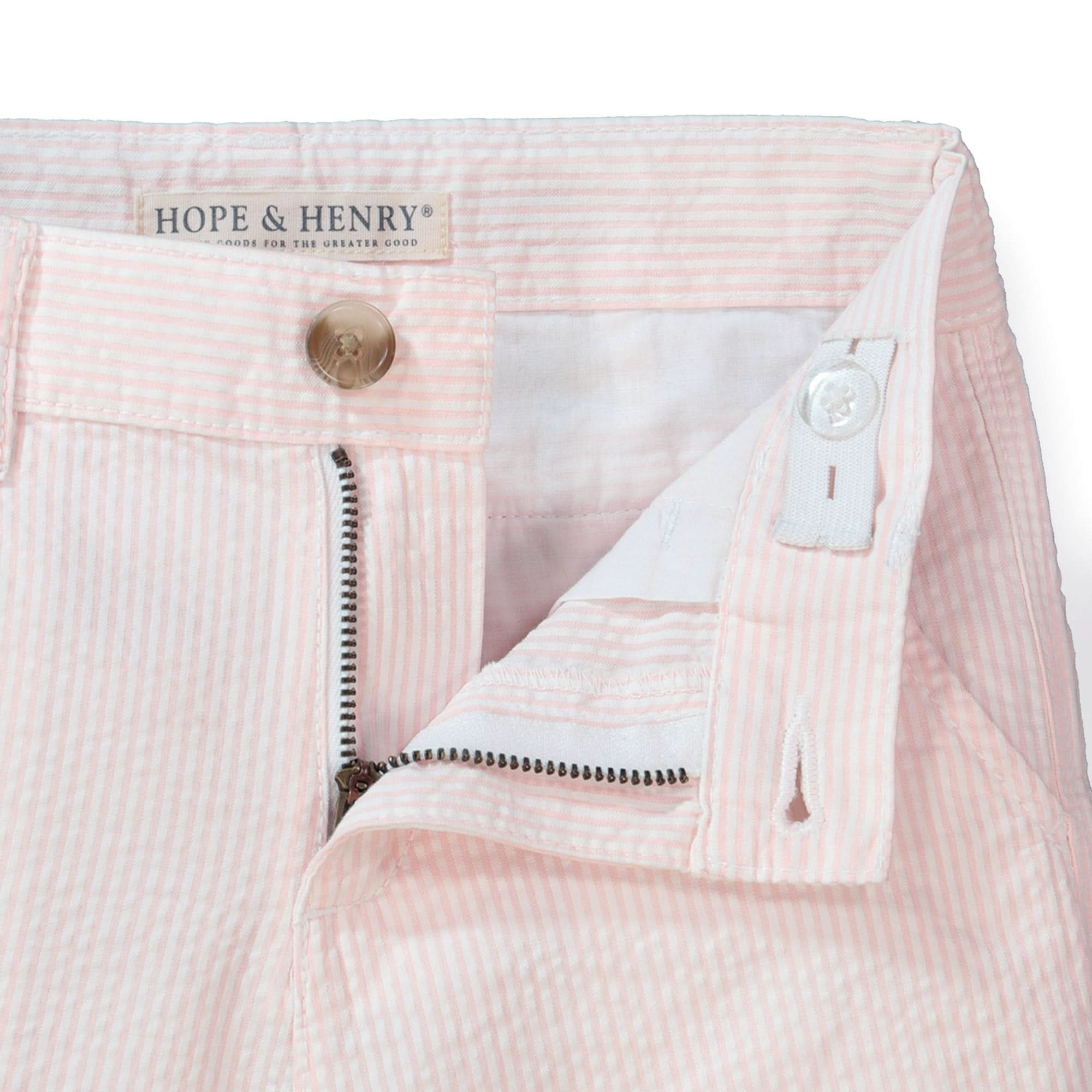 Organic Seersucker Short Pink - Baby