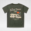 THE GOOD TIMES CAFE TEE - OLIVE